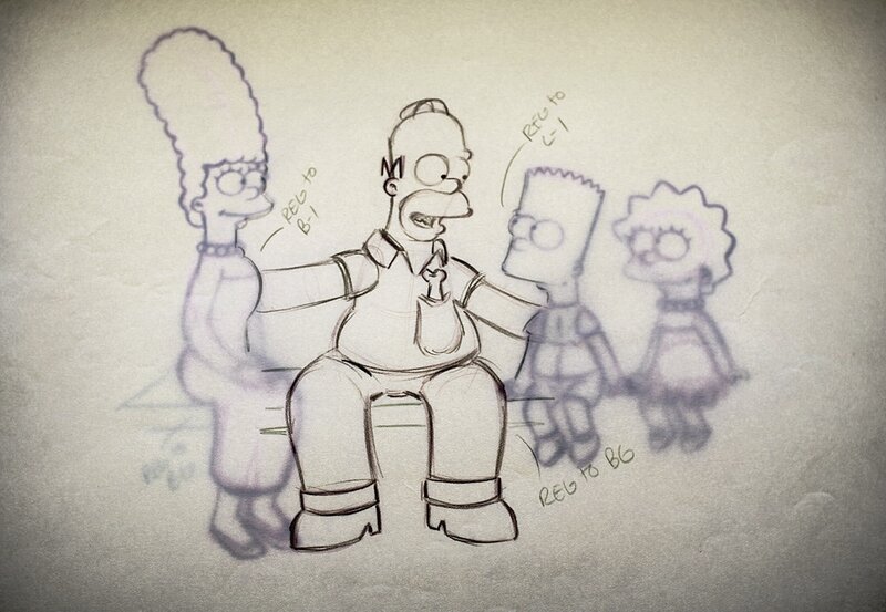 Les Simpsons par Matt Groening - Planche originale