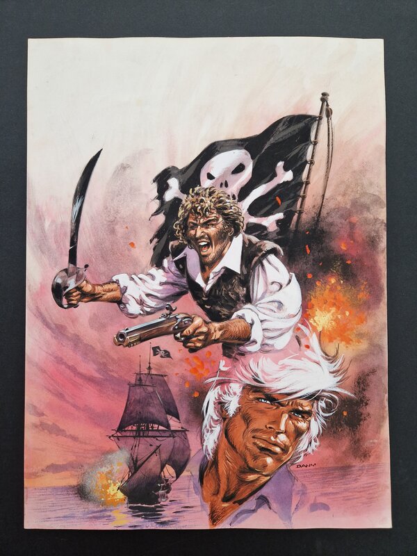 En vente - Couverture Super Tintin spécial Pirates par DANY - Couverture originale
