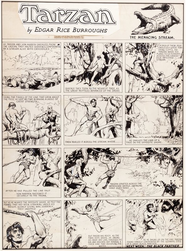 En vente - Hal Foster - Tarzan Sunday - 06.11.1932 - Planche originale