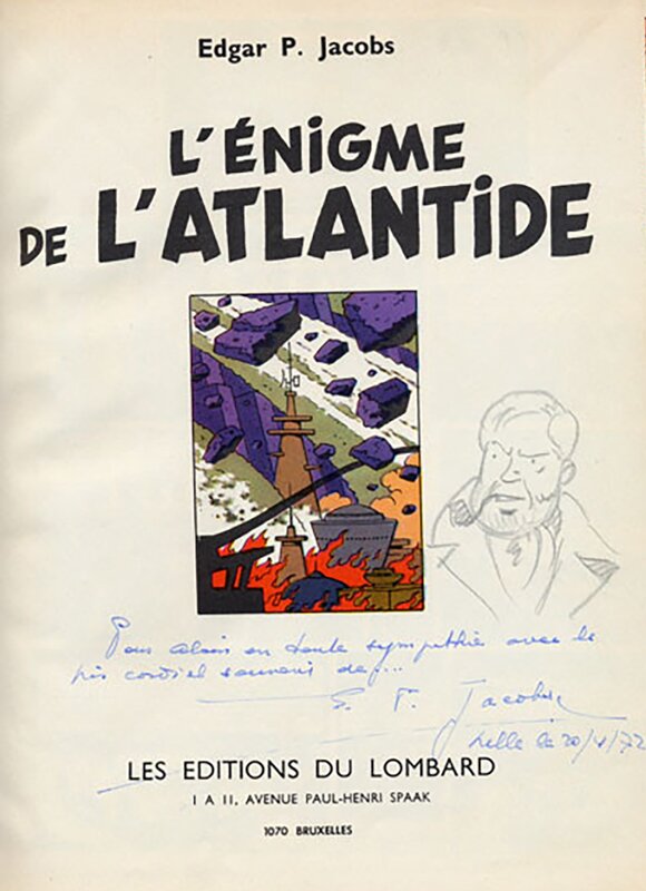 Edgar Pierre Jacobs, L'énigme de l'Atlantide. - Dédicace