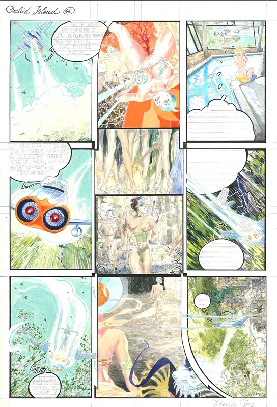 Denis Sire, L' île des Amazones . Orchid Island Story .p. 46 . - Planche originale