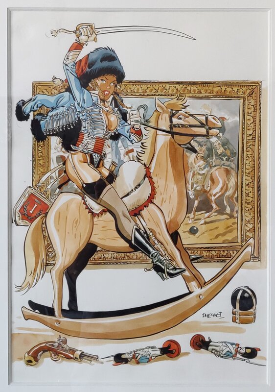 Félix Meynet, Pin-Up Napoléonienne - Original Illustration