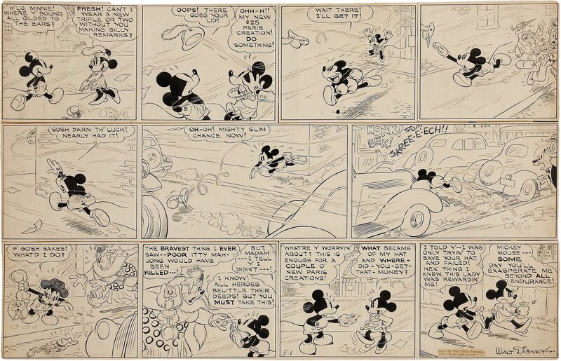 Floyd Gottfredson - Mickey Mouse Sunday - 01.05.1938 - Planche originale