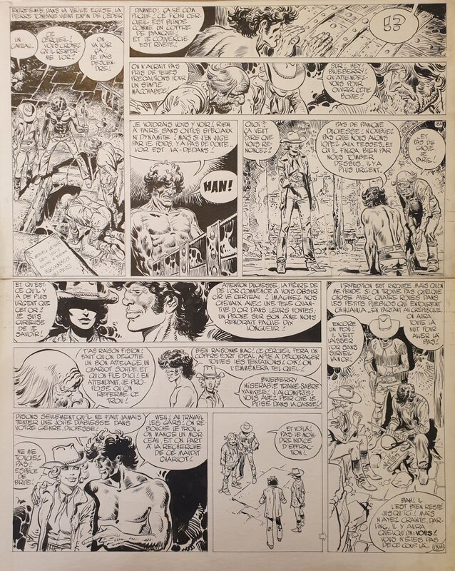Jean Giraud, Jean-Michel Charlier, 1972 - Blueberry : Ballade pour un cercueil - Planche originale