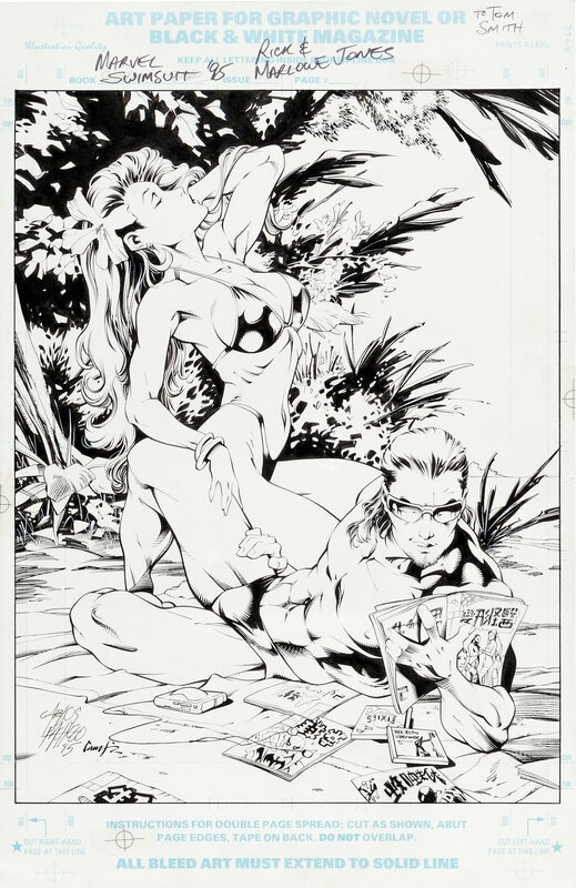 Carlos Pacheco, Cam Smith, Marvel Swimsuit Special #4 P10 - Rick & Marlowe Jones - Original Illustration