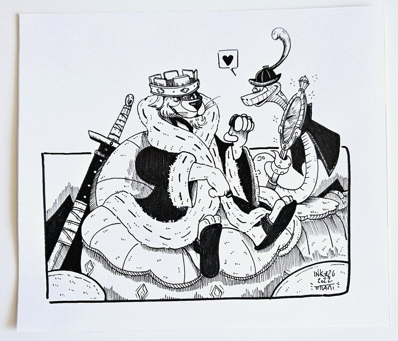 Dessin original de l'Inktober 2022 : Prince Jean et Triste Sire par oTTami ! - Original Illustration