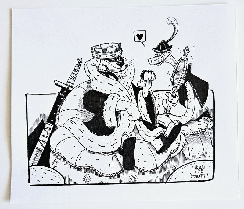 For sale - Dessin original de l'Inktober 2022 : Prince Jean et Triste Sire par oTTami ! - Original Illustration