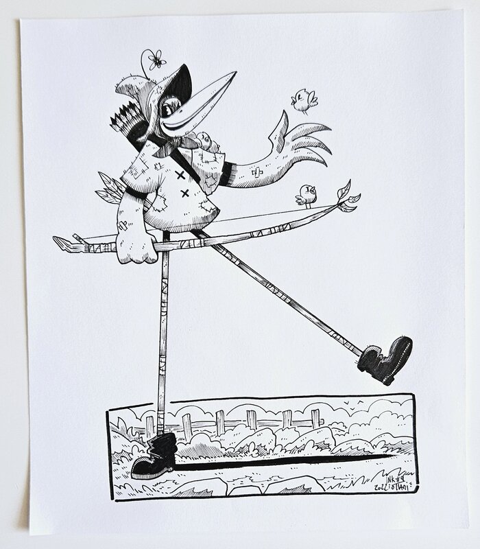 For sale - Dessin original de l'Inktober 2022 : Robin des Bois par oTTami ! - Original Illustration