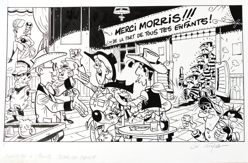 Gil Formosa, Moriss, Lucky Luke - Hommage à Moriss - Pages de Garde - Comic Strip