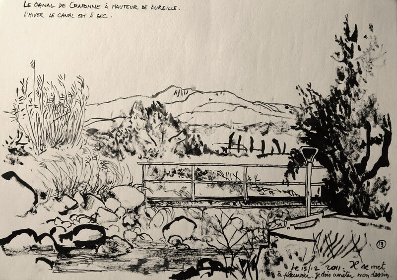 Edmond Baudoin, Les chemins de l'eau en Provence n° 13 - Original Illustration