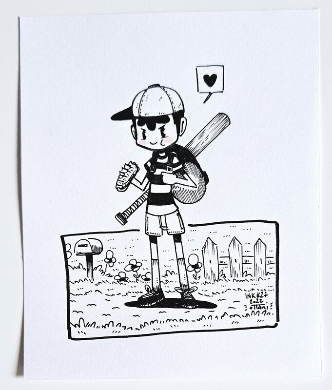 Dessin original de l'Inktober 2022 : Ness de Earthbound par oTTami ! - Illustration originale