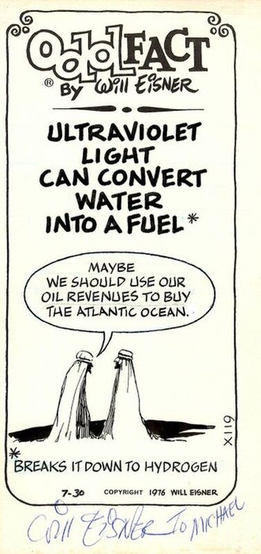 Will Eisner, Odd Fact - Water into fuel - Comic Strip