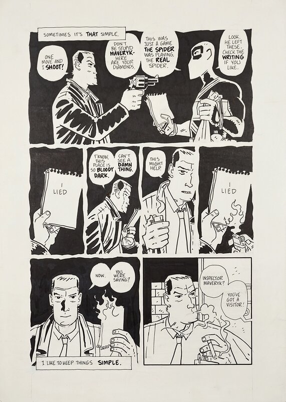 Jack Staff #8 - Original page by Paul Grist ft inspector Maveryk - Comic Strip