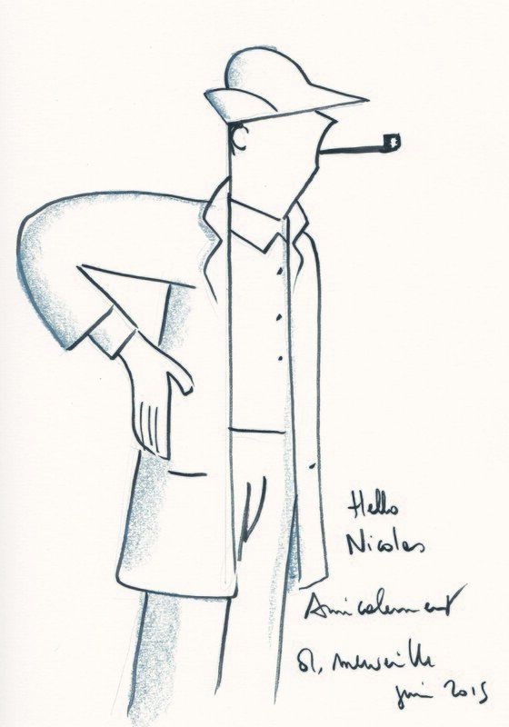 Monsieur Hulot par David Merveille - Dédicace