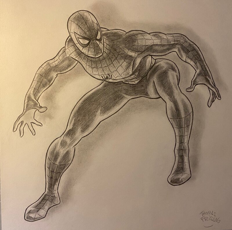 Thomas Frisano, illustration originale, Marvel Spider Man. - Illustration originale