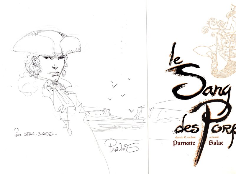 For sale - Parnotte : Le sang des Porphyre tome 1, dédicace - Sketch