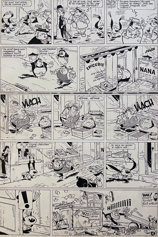 Marcel Remacle, 1957 - Bobosse : les Evadés de Trifouillis - Planche originale