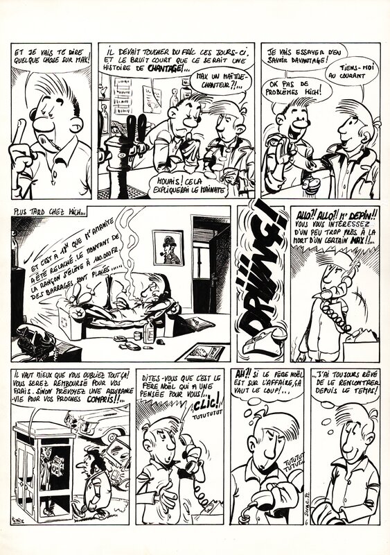 Serge Carrère, Mich' Depin (Un alibi idéal - planche 6) - Planche originale