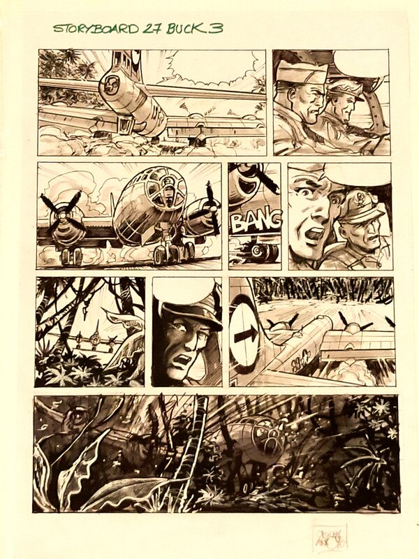 Jean-Michel Arroyo, Storyboard, planche 27, tome 3, les fantômes du soleil levant - Œuvre originale