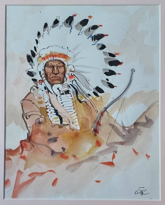 Chef indien by Jean Giraud - Original Illustration