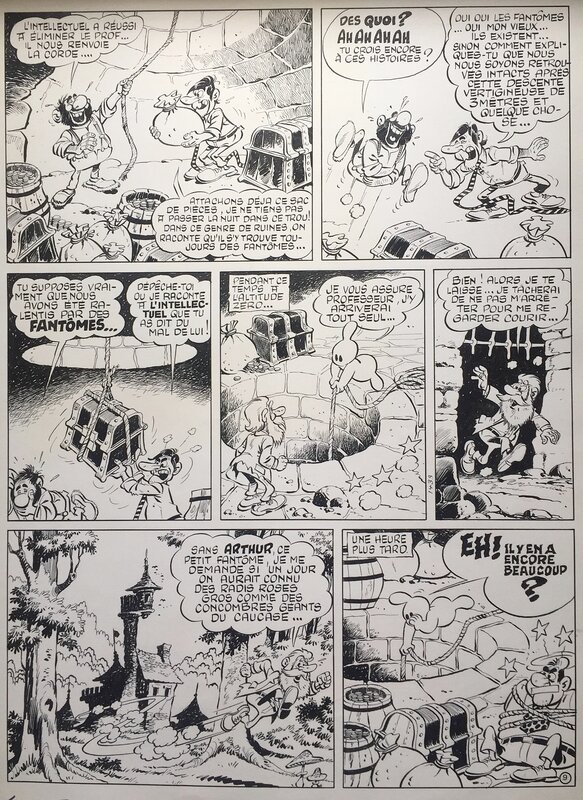 Cézard - Arthur le fantôme et le trou sans fond, Pif Gadget#201, planche n°9, 1973. - Comic Strip