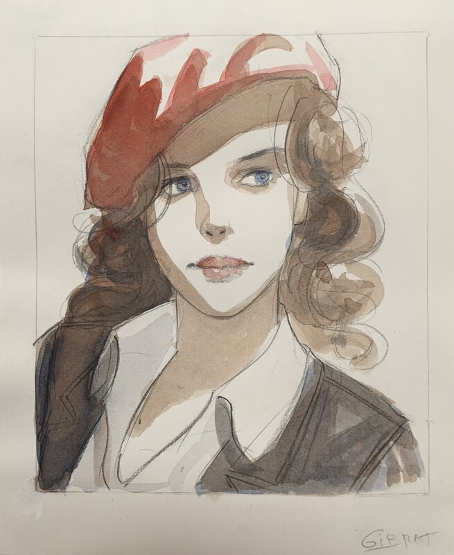 Portrait de Jeanne by Jean-Pierre Gibrat - Original Illustration