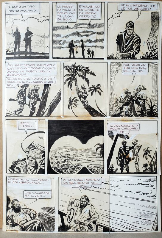 JUNGLMEN par Hugo Pratt - Planche originale