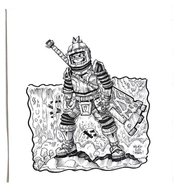 oTTami, Dessin original de l'Inktober 2022 : Link de Zelda Breath of the Wild - Original Illustration
