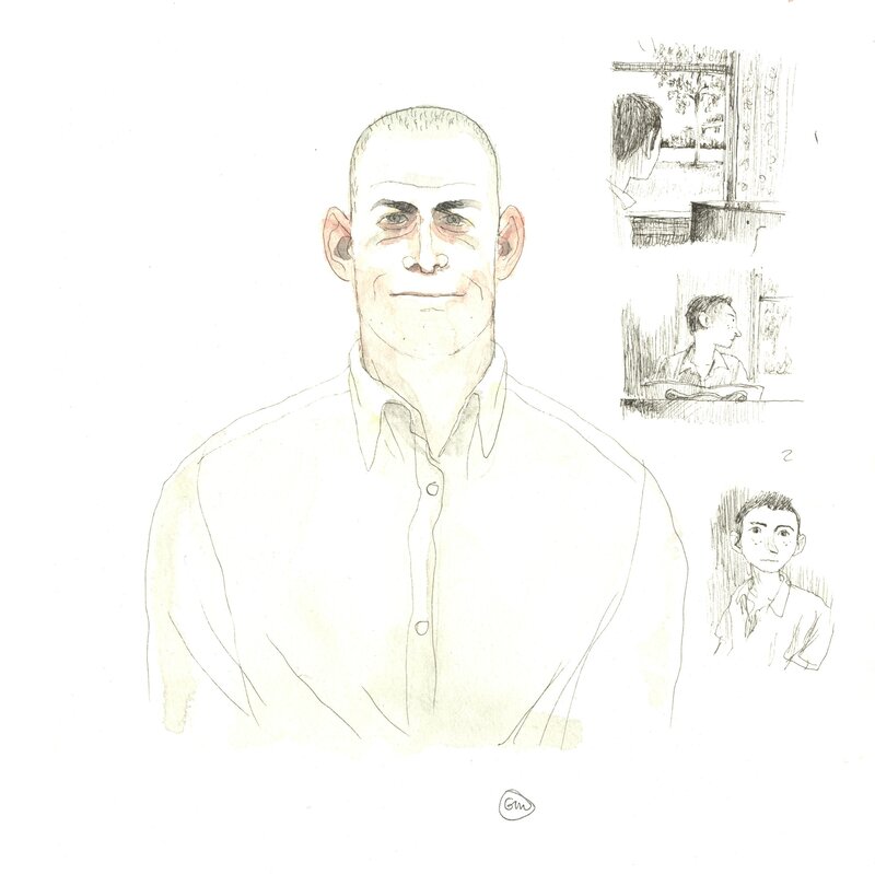 Gipi - Portrait d'Harlan Coben + recherches - Original Illustration
