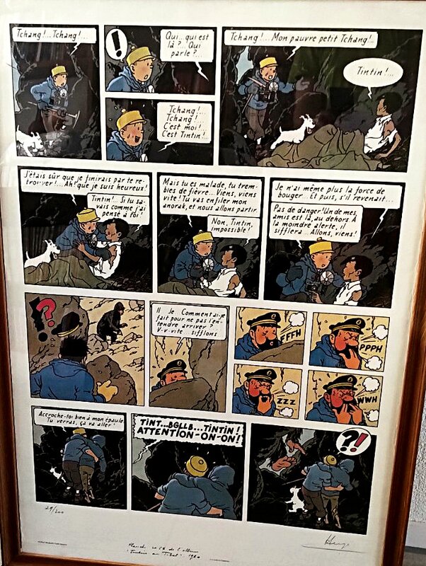 Tintin au Tibet par Hergé - Planche originale