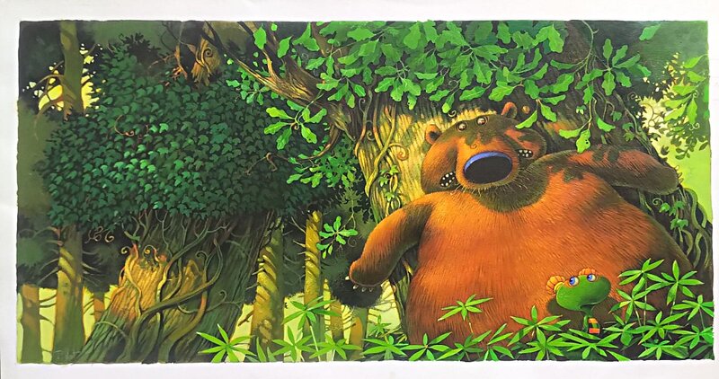 Frédéric Pillot, Lulu et l'ours pyjama - Original Illustration