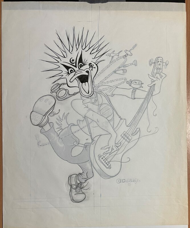 Carl Barks, Carl Bark - Drawing 'Punk Duck' - Planche originale
