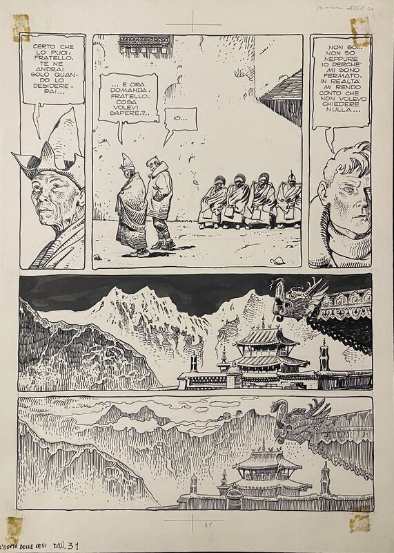 L’homme des Neiges par Milo Manara - Planche originale