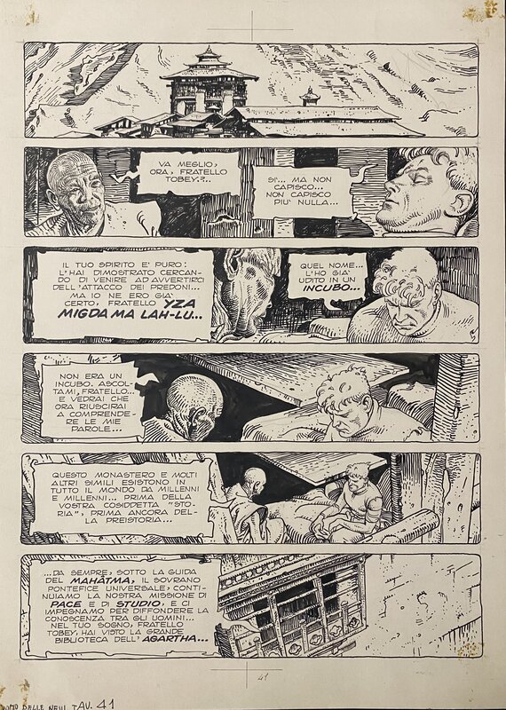 L’homme des Neiges par Milo Manara - Planche originale