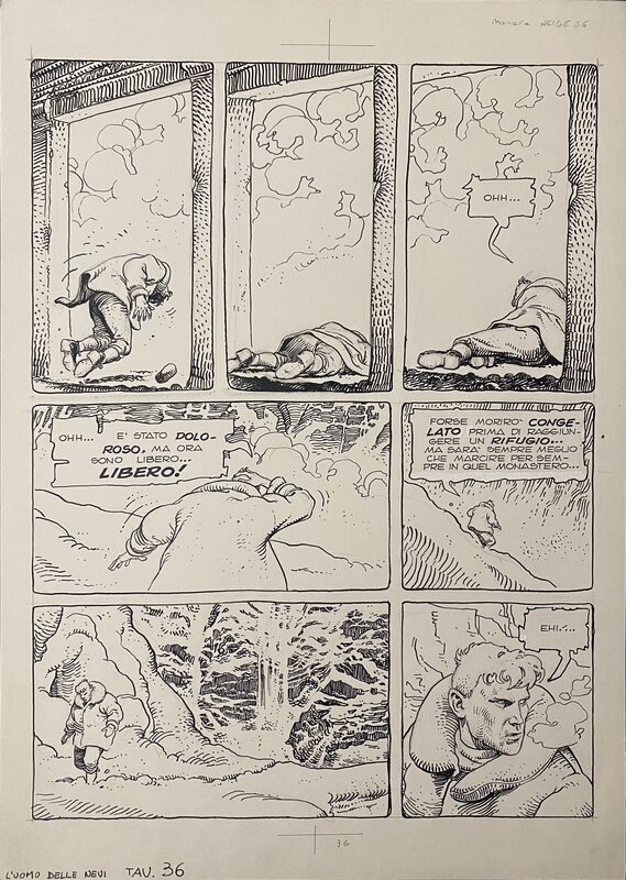 L’homme des Neiges par Milo Manara - Planche originale