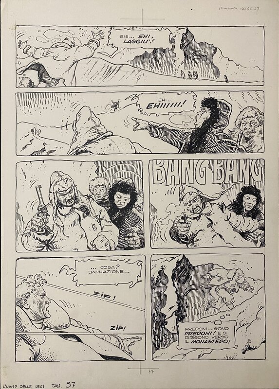 L’homme des Neiges par Milo Manara - Planche originale