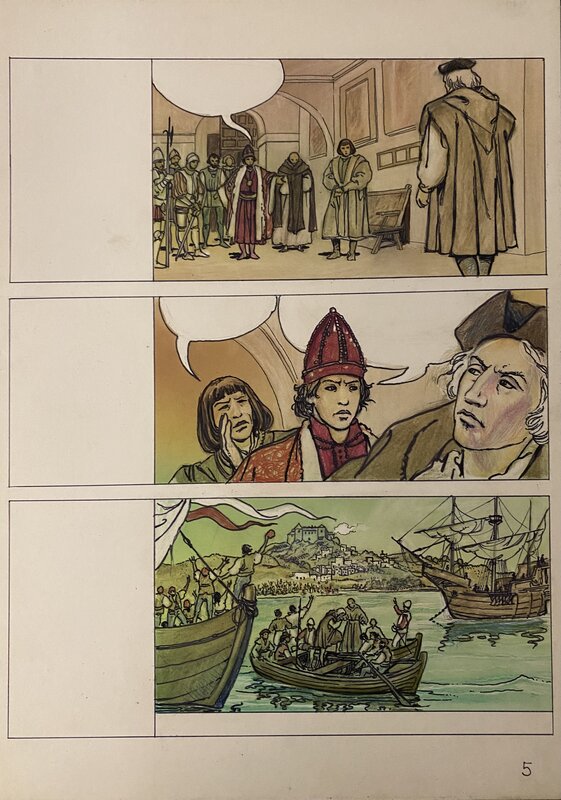 Christophe Colomb par Milo Manara - Planche originale