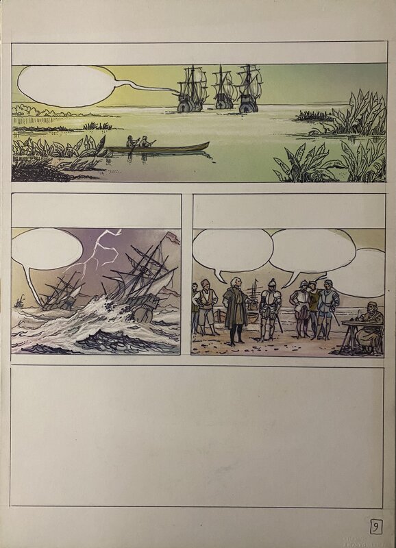 Christophe Colomb par Milo Manara - Planche originale