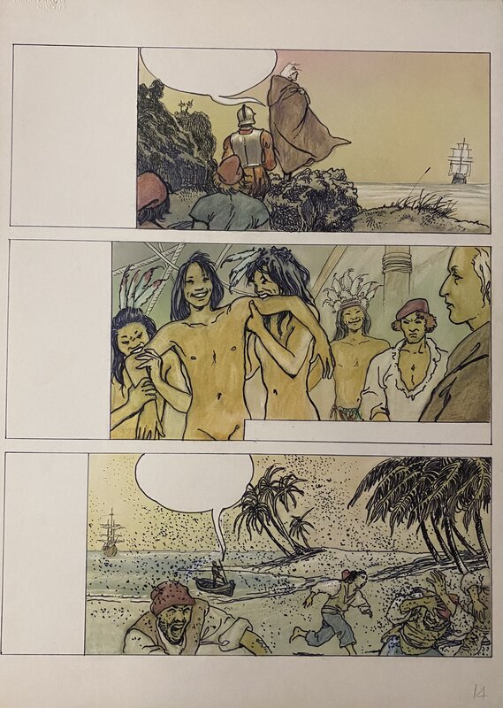 Christophe Colomb par Milo Manara - Planche originale