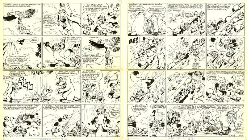 Jujube et Gai-Luron par Gotlib - Planche originale