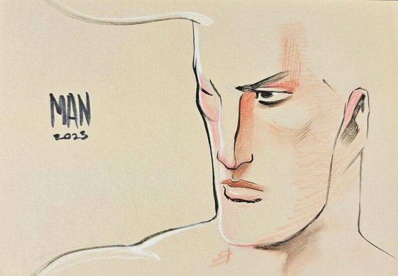 El Boxeador by Man - Original Illustration