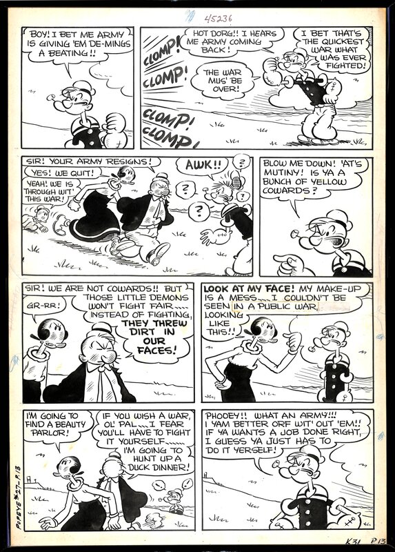 Popeye par Bud Sagendorf - Planche originale