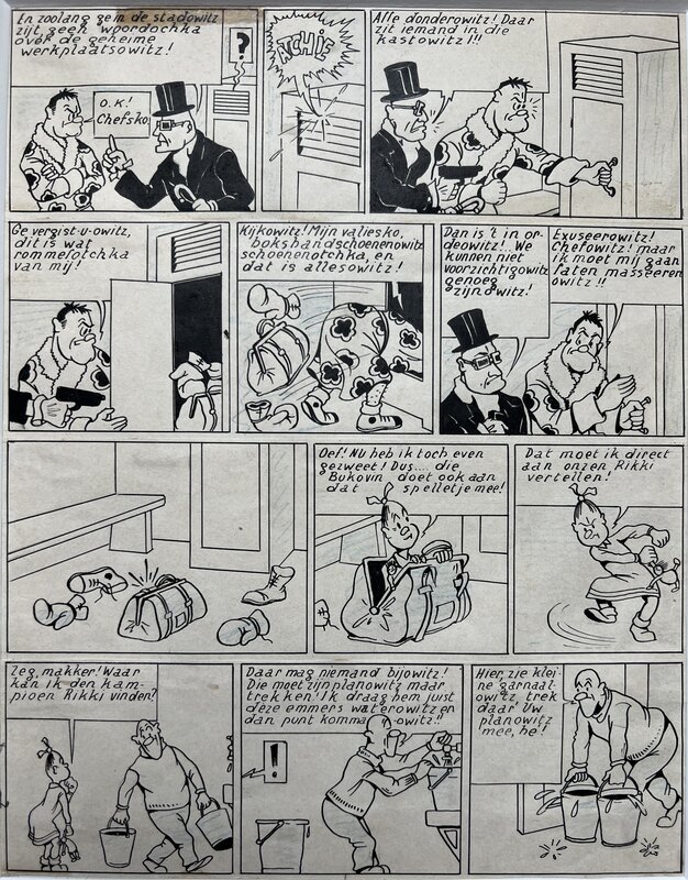 Willy Vandersteen, Rikki en Wiske - originele pagina in inkt - Planche originale