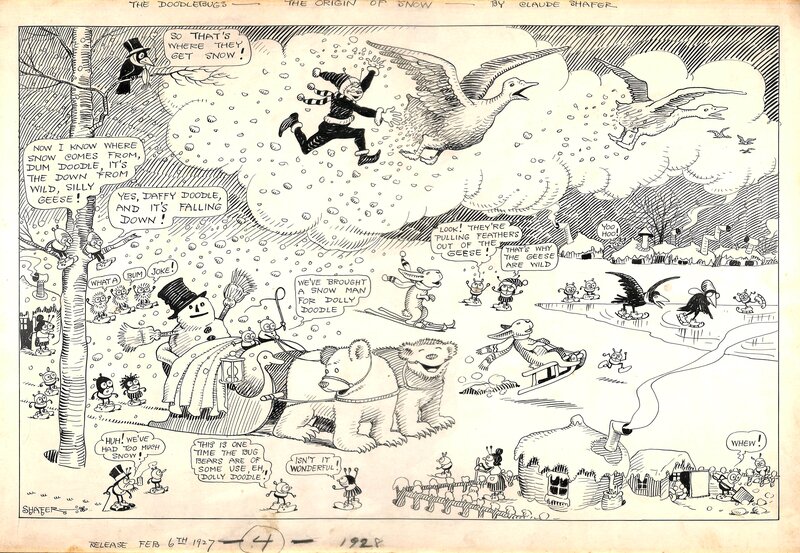 The Doodlebugs by Claude Shafer - Original Illustration