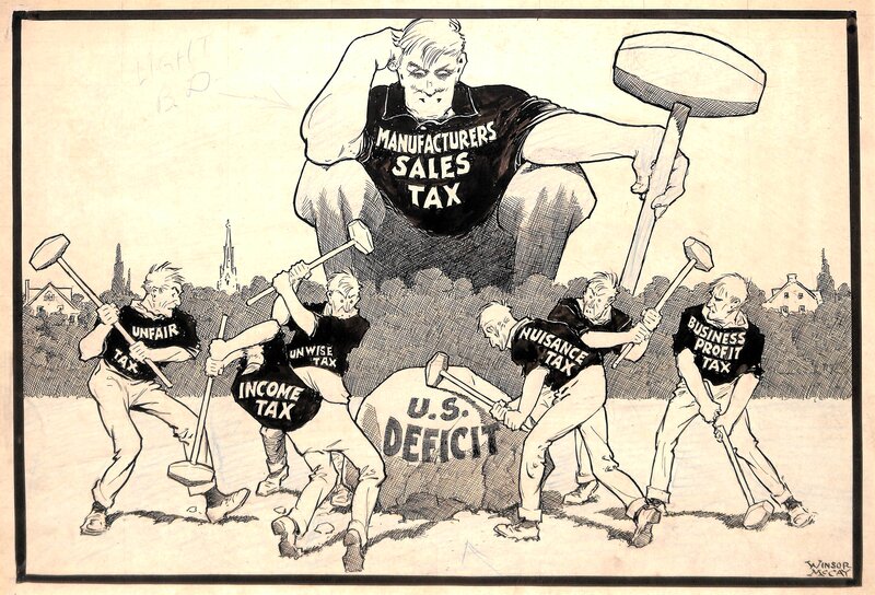 U.S. deficit by Winsor McCay - Original Illustration