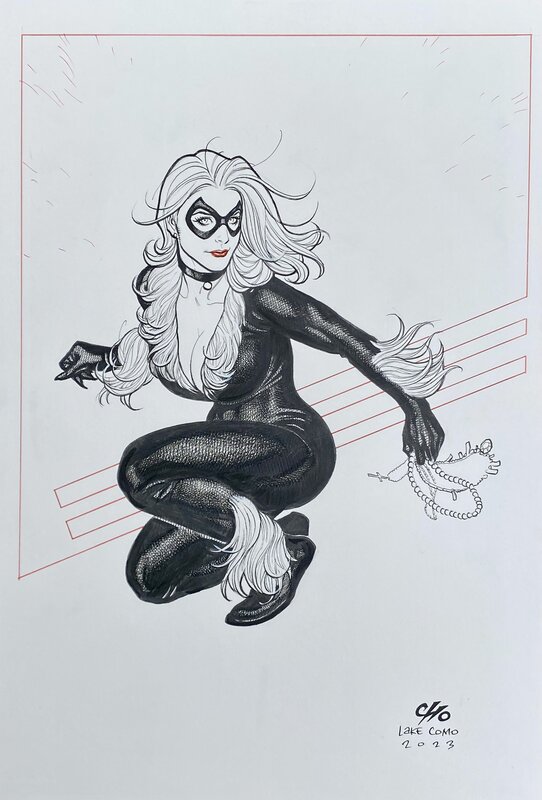 Black Cat by Frank Cho - Original Illustration