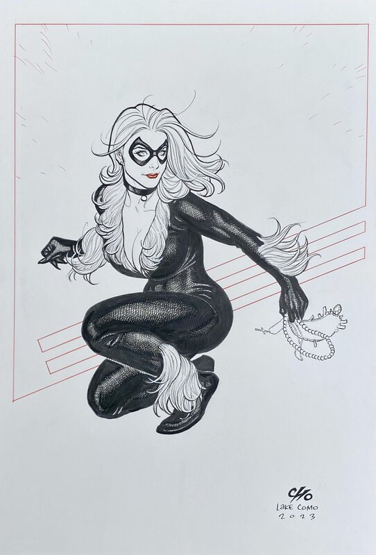 Black Cat par Frank Cho - Illustration originale