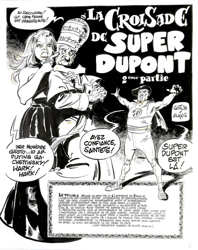 Superdupont par Alexis, Gotlib - Planche originale