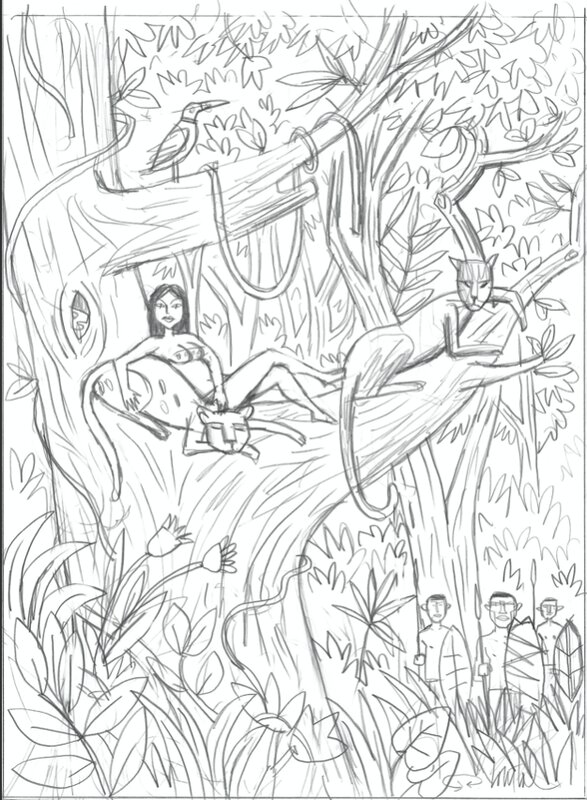 En vente - Queen of the Jungle by Loustal - Illustration originale