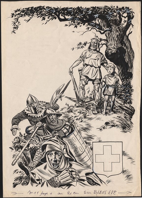 Fred Funcken, Jacques Laudy, Couverture Journal de Tintin - Guillaume Tell - Couverture originale